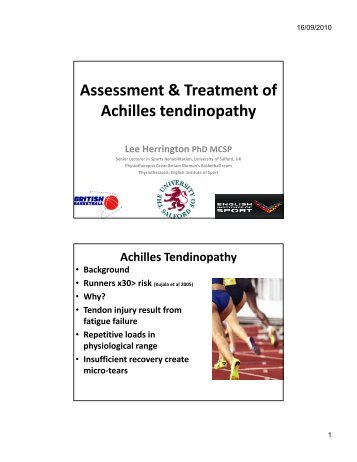 Assessment & Treatment of Achilles tendinopathy