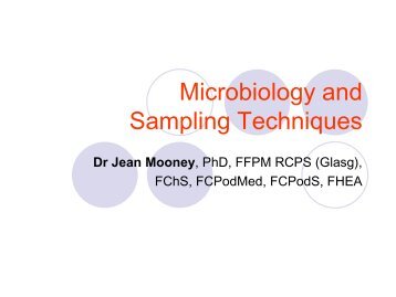 Microbiology and Sampling Techniques