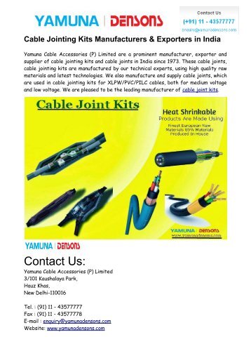 Cable Jointing Kits Manufacturers in India