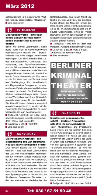 Programm Nr. 8 Herbst & Winter 2011 / 2012 Tel ... - OnTour-Berlin