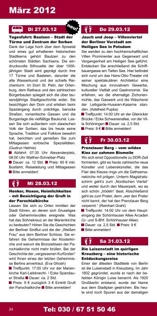 Programm Nr. 8 Herbst & Winter 2011 / 2012 Tel ... - OnTour-Berlin