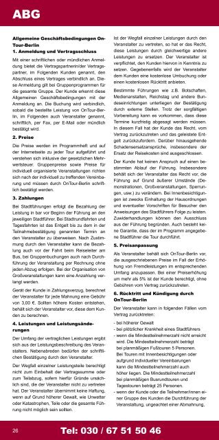 Programm Nr. 8 Herbst & Winter 2011 / 2012 Tel ... - OnTour-Berlin