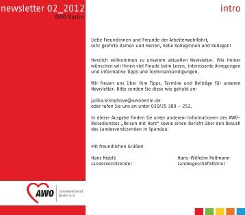 Newsletter des Landes-verbandes März 2012 - AWO Nordwest