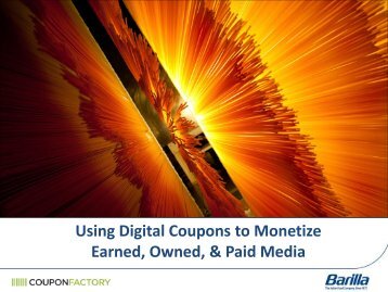 Using Digital Coupons to Monetize Earned, Owned, & Paid Media