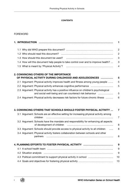 WHO INFORMATION SERIES ON SCHOOL HEALTH ... - PAHO/WHO