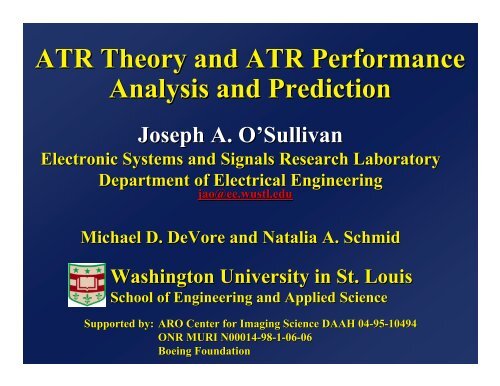 ATR Theory and ATR Performance Analysis and Prediction