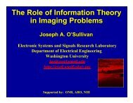 The Role of Information Theory in Imaging Problems