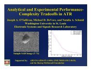 Analytical and Experimental Performance- Complexity Tradeoffs in ATR