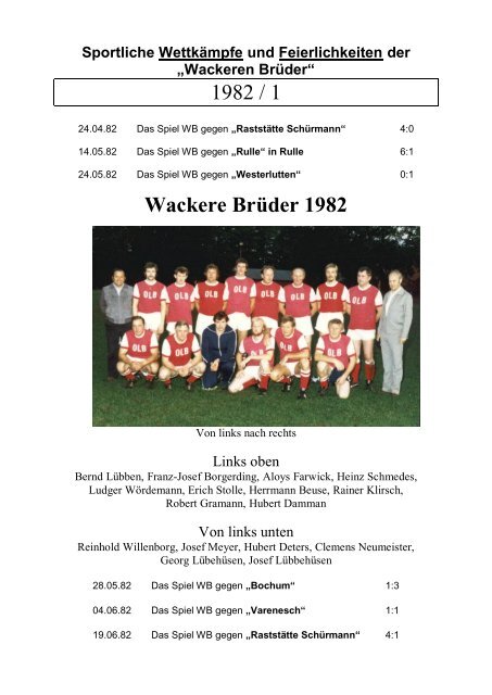 „Wackere Brüder“ 1976 - 2006 - BW Langförden