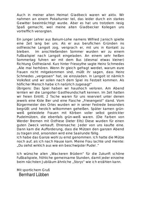 „Wackere Brüder“ 1976 - 2006 - BW Langförden