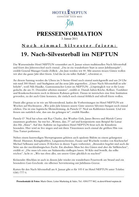 presseinformation - Hotel Neptun