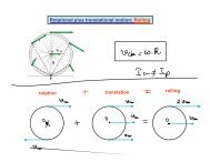 Rotational plus translational motion Rolling rotation translation rolling