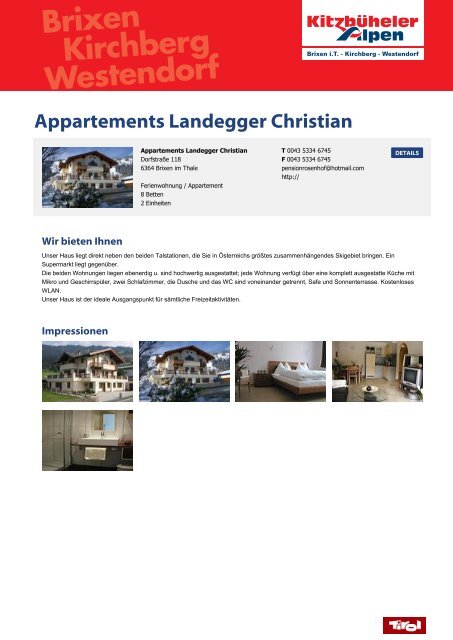 Appartements Landegger Christian