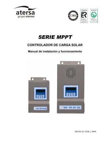 Manual Regulador-Seguidor MPPT-50C/80C - Atersa