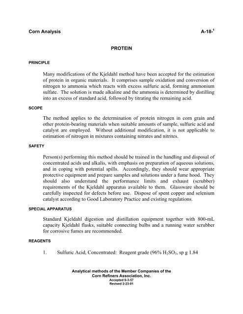 Many modifications of the Kjeldahl method have been accepted for ...