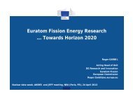 Euratom Fission Energy Research … Towards Horizon 2020