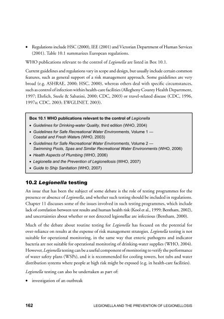 LEGIONELLA - World Health Organization