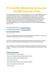 Pincredible Marketing review and $26,900 bonus - AWESOME! .pdf