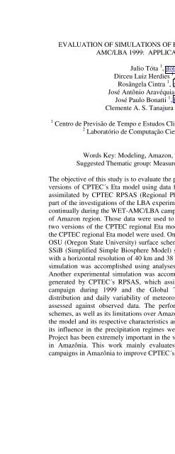 A Look at Amazon Basin Seasonal Dynamics with the Biophysical ...