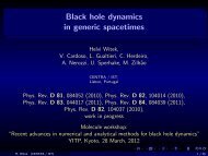 Black hole dynamics in generic spacetimes