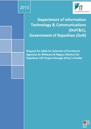 Technology & Communications (DoIT&C) Government of Rajasthan (GoR)