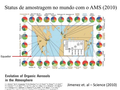 em regiões impactadas por emissões urbanas e emissões de queimada