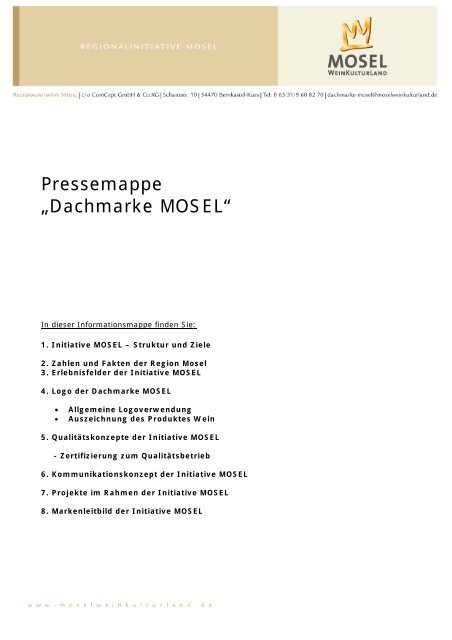 Pressemappe Mosel Weinkulturland