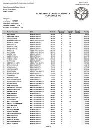 CLASAMENTUL CRESCATORILOR LA CONCURSUL nr.2