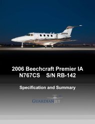 2006 Beechcraft Premier IA N767CS S/N RB-142