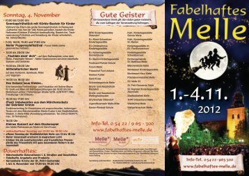 Faltblatt Fabelhaftes Melle 2012 - Stadtmarketing Melle