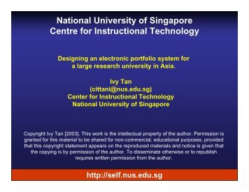 National University of Singapore Centre for Instructional Technology