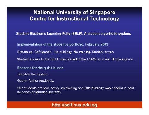 National University of Singapore Centre for Instructional Technology