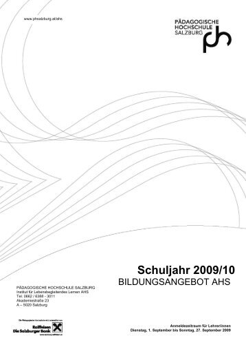 Schuljahr 2009/10 - Schulen - Salzburg.at