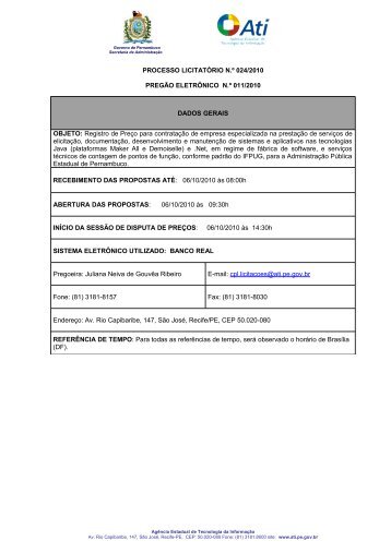 Termo de Referência - FATTO Consultoria e Sistemas