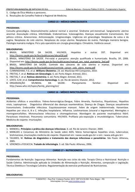 Prefeitura Municipal de Sapucaia do Sul/RS Estado do Rio Grande do Sul