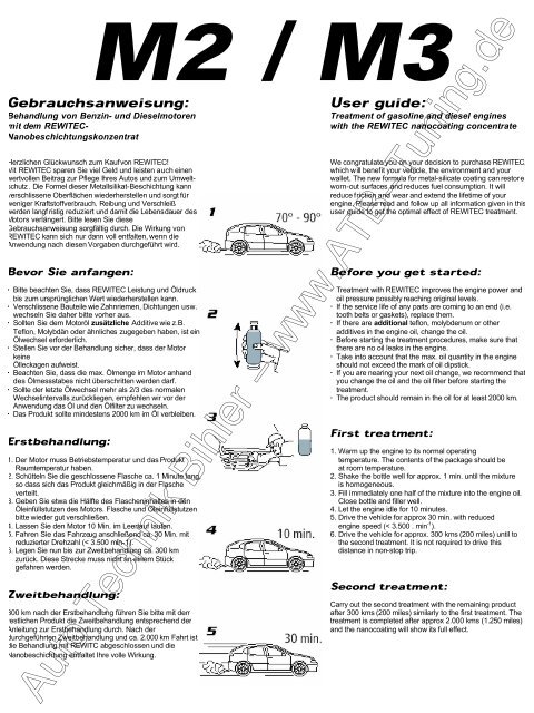 Gebrauchsanweisung: User guide: