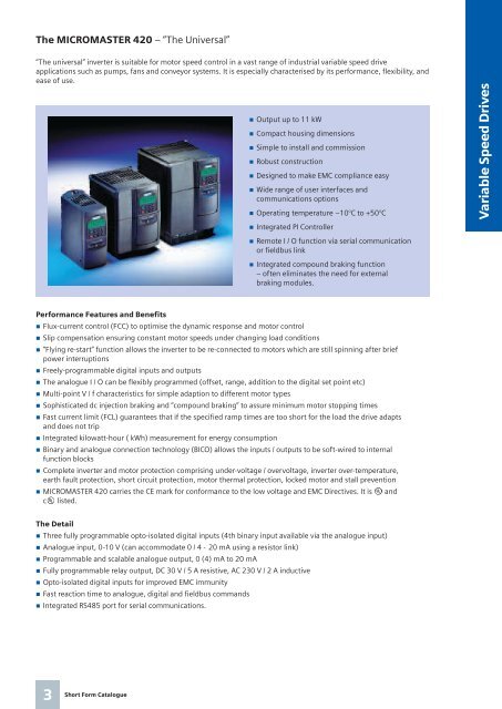 MICROMASTER Short Form Catalogue 2007.1.pdf - Industrial ...