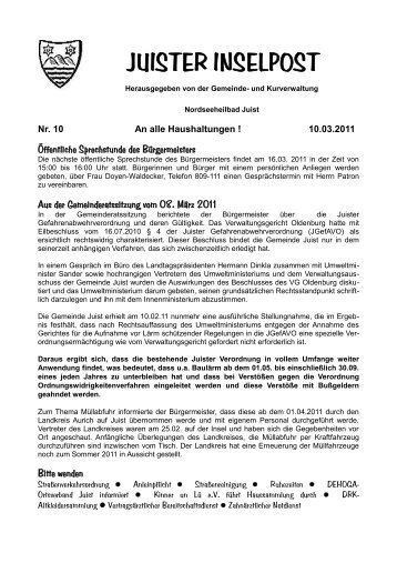 JUISTER INSELPOST - Inselgemeinde Juist