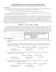 EQUILIBRIUM AND LE CHATELIER’S PRINCIPLE