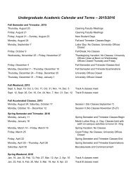 Undergraduate Academic Calendar and Terms – 2015/2016