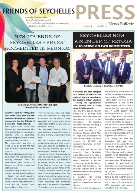 PRESS Newsletter - Issue 4 PG1 - Seychelles Tourism Board