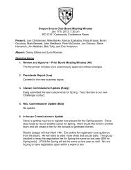 Draft Meeting Agenda - Oregon Soccer Club