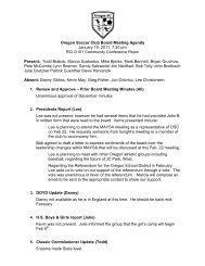 Draft Meeting Agenda - Oregon Soccer Club