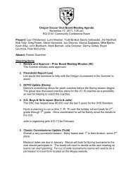 Draft Meeting Agenda - Oregon Soccer Club