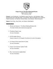 Draft Meeting Agenda - Oregon Soccer Club