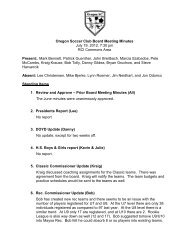 Draft Meeting Agenda - Oregon Soccer Club