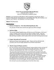 Draft Meeting Agenda - Oregon Soccer Club