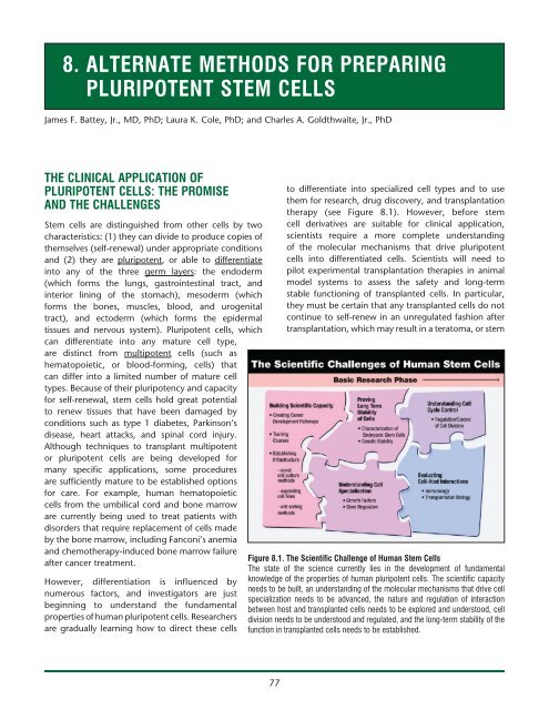 8 Alternate Methods for preparing pluripotent Stem Cells
