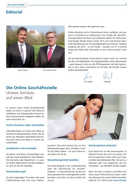 Ausgabe 02/10 Oktober 2010 - VR Bank Dinkelsbühl eG