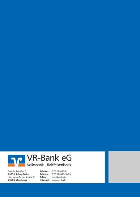 Geschäftsbericht 2007 (PDF 2,3MB) - VR-Bank eG